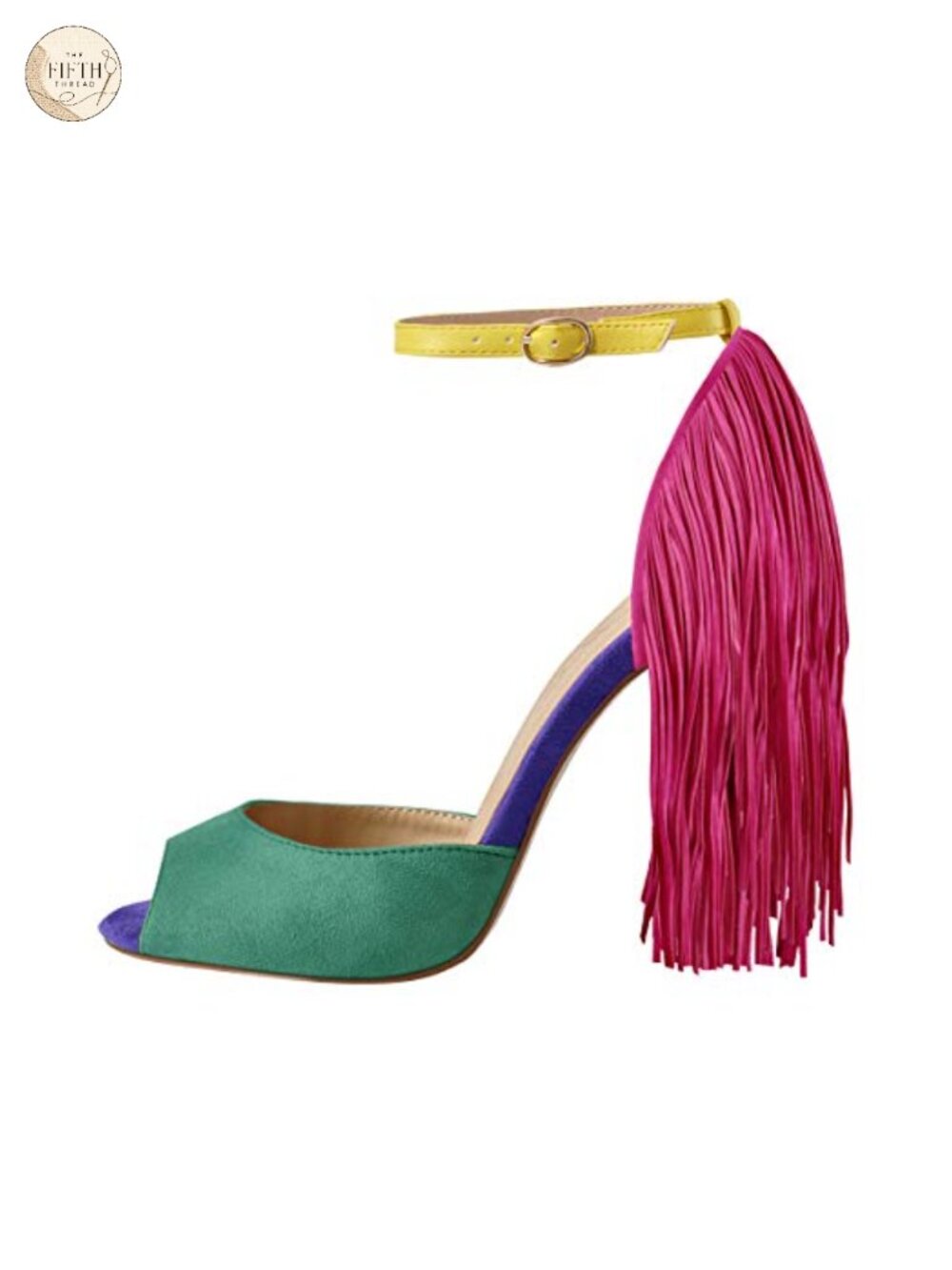 Women's Fringe Peep Toe Stiletto Heeled Sandals Tassel Buckle Bohemian